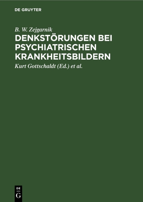 Cover image for book Denkstörungen bei psychiatrischen Krankheitsbildern