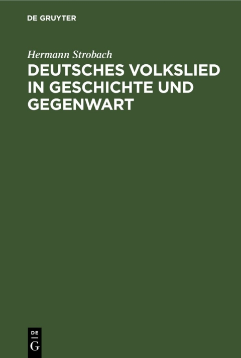 Cover image for book Deutsches Volkslied in Geschichte und Gegenwart