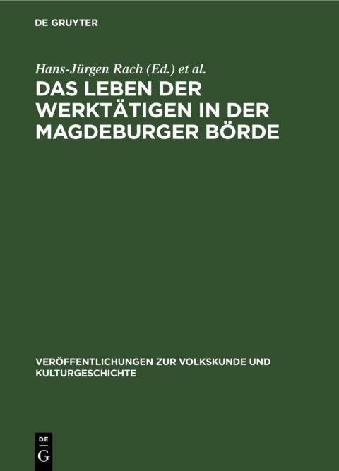 Cover image for book Das Leben der Werktätigen in der Magdeburger Börde