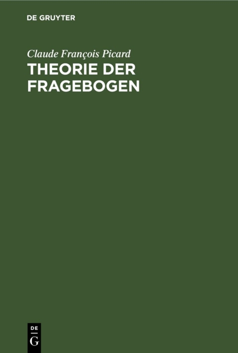 Cover image for book Theorie der Fragebogen