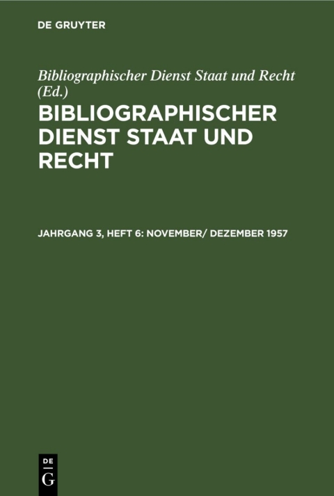 Cover image for book November/ Dezember 1957