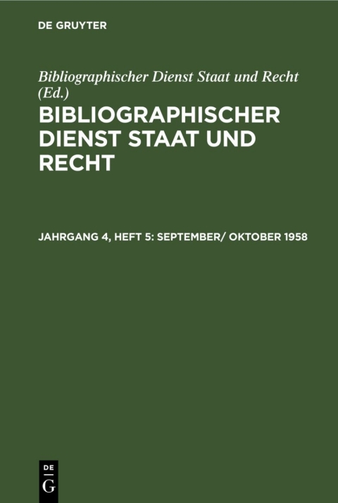 Cover image for book September/ Oktober 1958