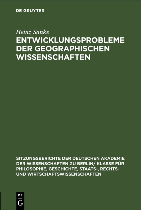 Cover image for book Entwicklungsprobleme der geographischen Wissenschaften