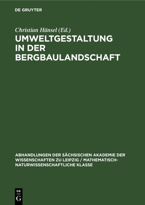 Cover image for book Umweltgestaltung in der Bergbaulandschaft