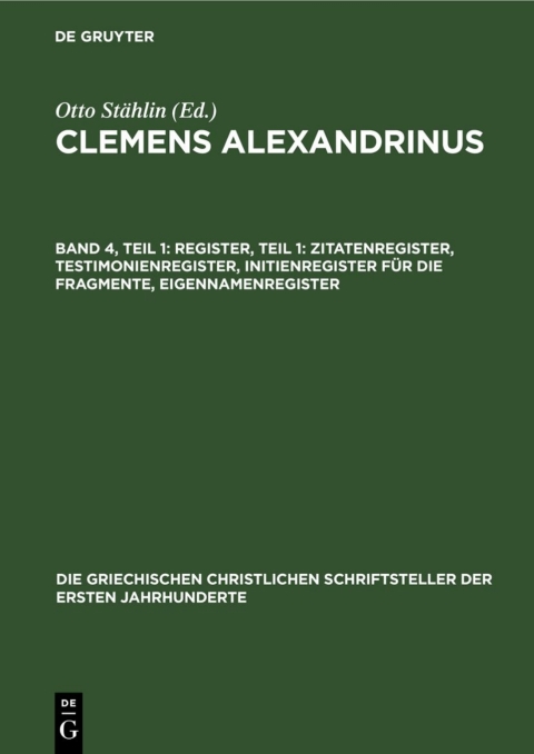 Cover image for book Register, Teil 1: Zitatenregister, Testimonienregister, Initienregister für die Fragmente, Eigennamenregister
