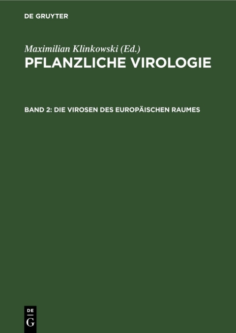Cover image for book Die Virosen des europäischen Raumes