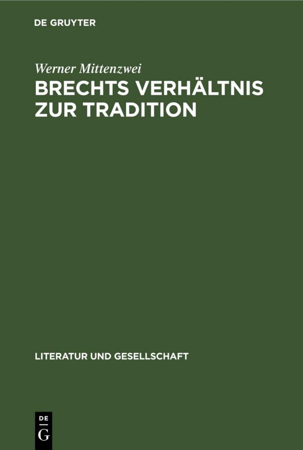 Page Fidelity Brechts Verhältnis zur Tradition; $148.73