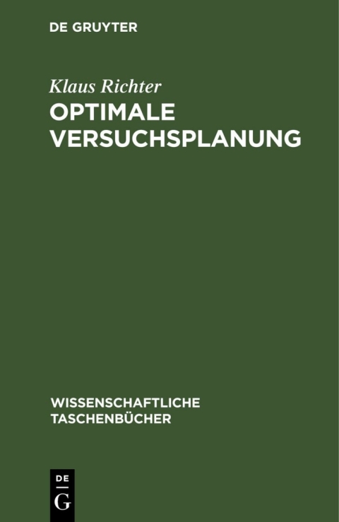Cover image for book Optimale Versuchsplanung