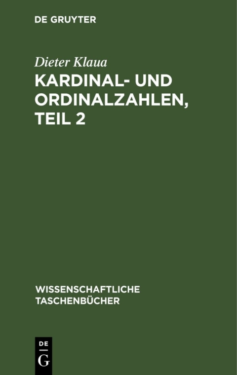 Cover image for book Kardinal- und Ordinalzahlen, Teil 2