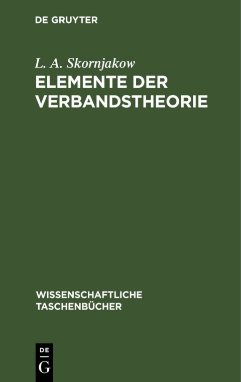 Cover image for book Elemente der Verbandstheorie