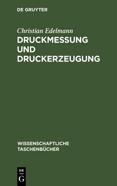Cover image for book Druckmessung und Druckerzeugung