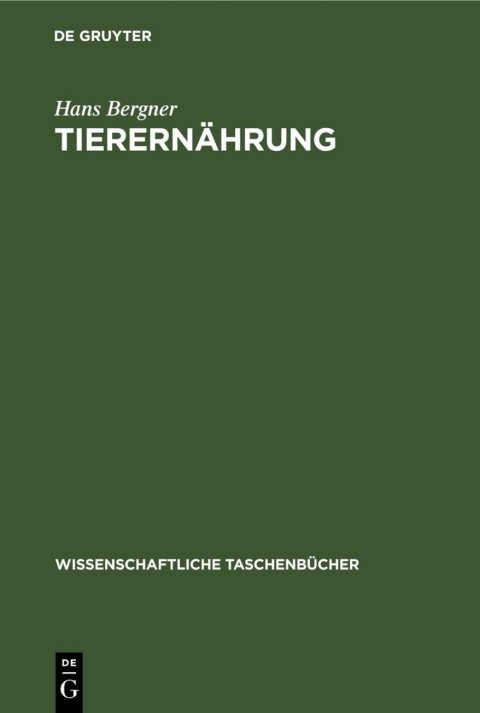 Cover image for book Tierernährung