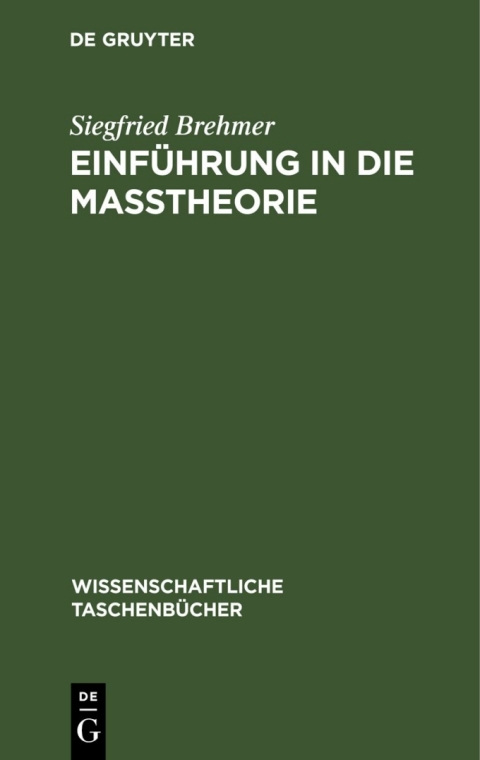 Cover image for book Einführung in die Maßtheorie