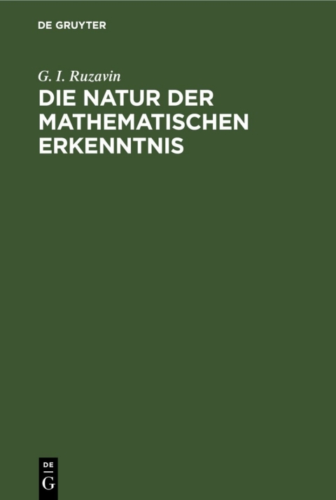 Cover image for book Die Natur der mathematischen Erkenntnis