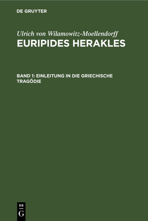 Cover image for book Einleitung in die Griechische Tragödie