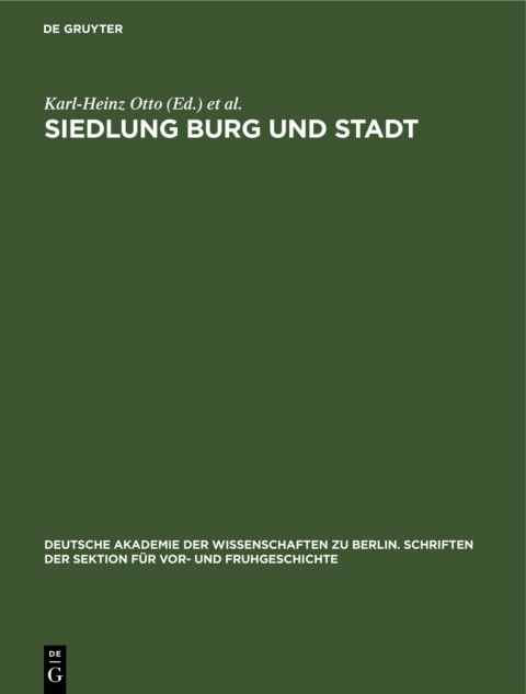 Cover image for book Siedlung Burg und Stadt