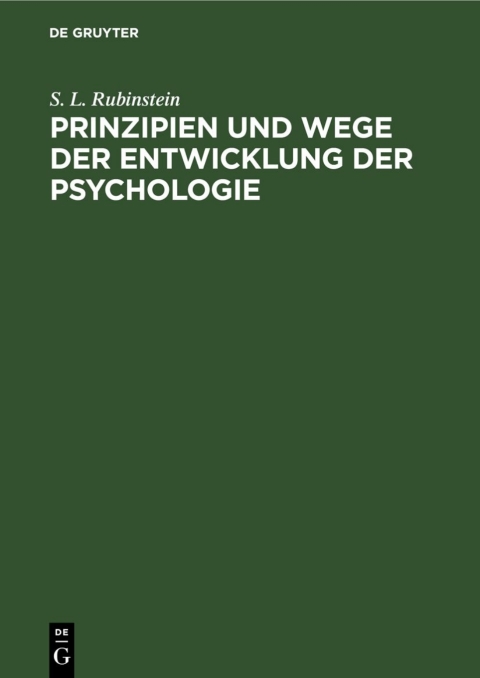 Cover image for book Prinzipien und Wege der Entwicklung der Psychologie