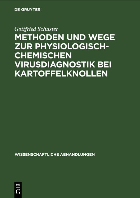 Cover image for book Methoden und Wege zur physiologisch-chemischen Virusdiagnostik bei Kartoffelknollen