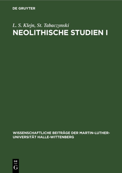Cover image for book Neolithische Studien I