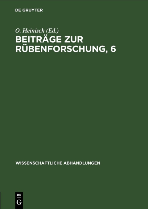 Cover image for book Beiträge zur Rübenforschung, 6