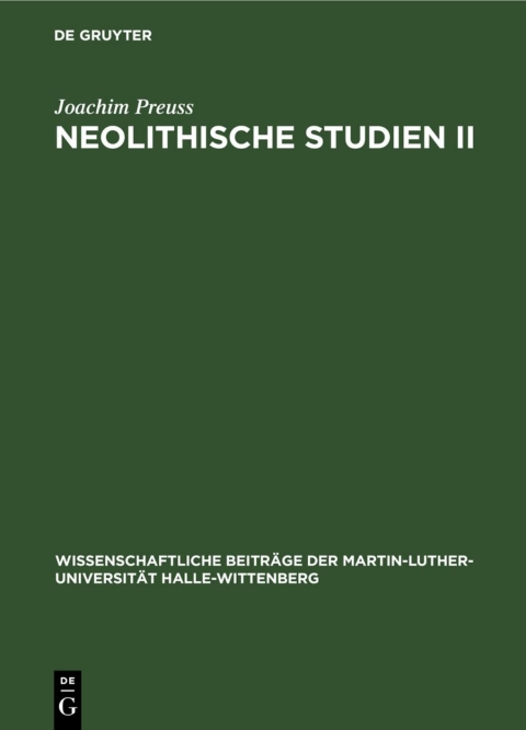 Cover image for book Neolithische Studien II