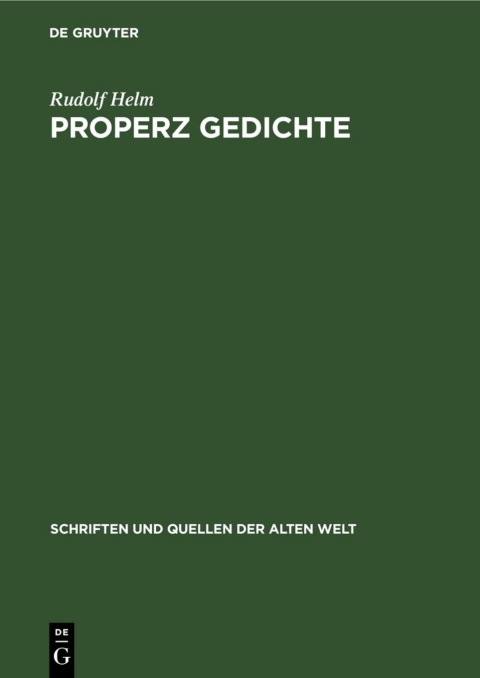 Cover image for book Properz Gedichte