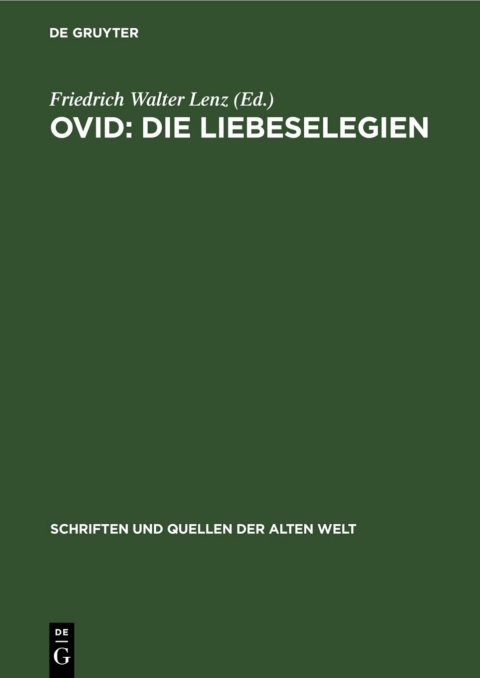 Cover image for book Ovid: Die Liebeselegien