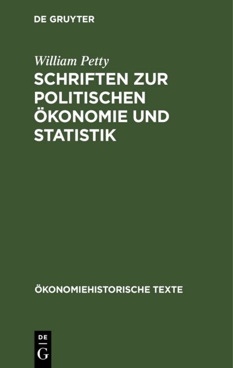 Cover image for book Schriften zur politischen Ökonomie und Statistik