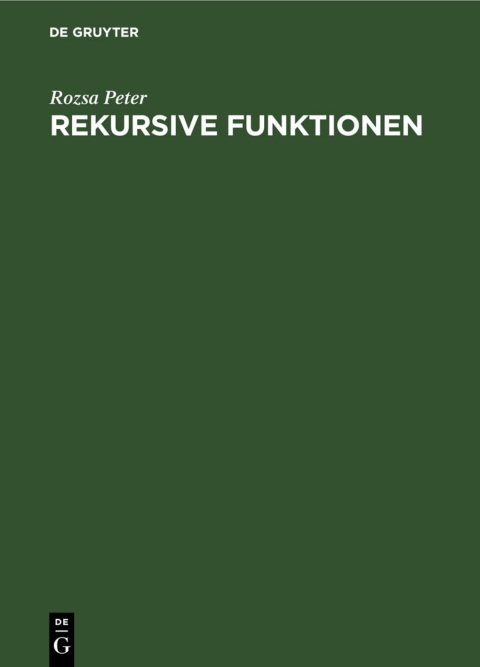 Cover image for book Rekursive Funktionen