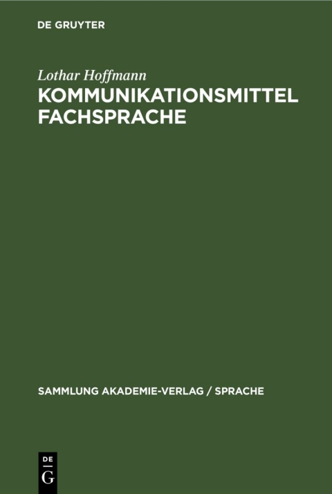Cover image for book Kommunikationsmittel Fachsprache