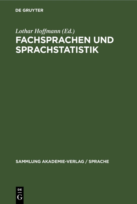 Cover image for book Fachsprachen und Sprachstatistik