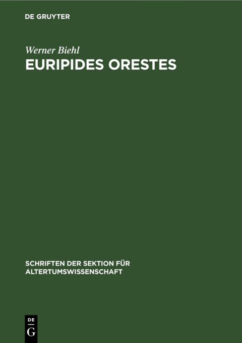 Cover image for book Euripides Orestes