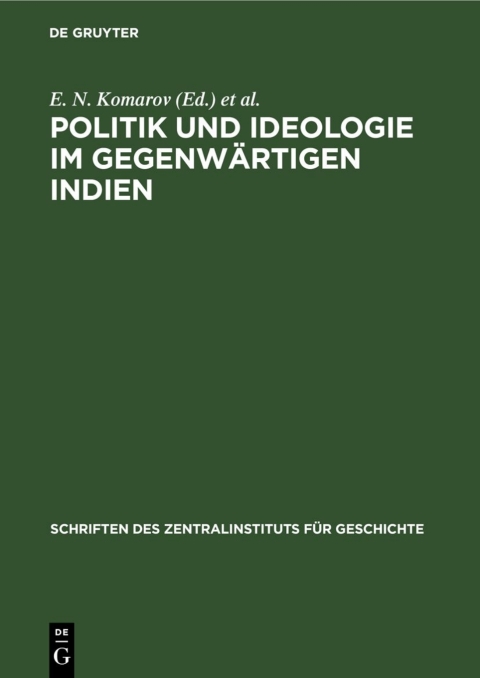 Cover image for book Politik und Ideologie im gegenwärtigen Indien