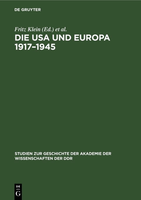 Cover image for book Die USA und Europa 1917–1945