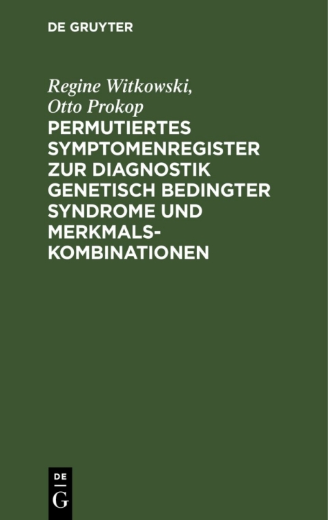 Cover image for book Permutiertes Symptomenregister zur Diagnostik genetisch bedingter Syndrome und Merkmalskombinationen