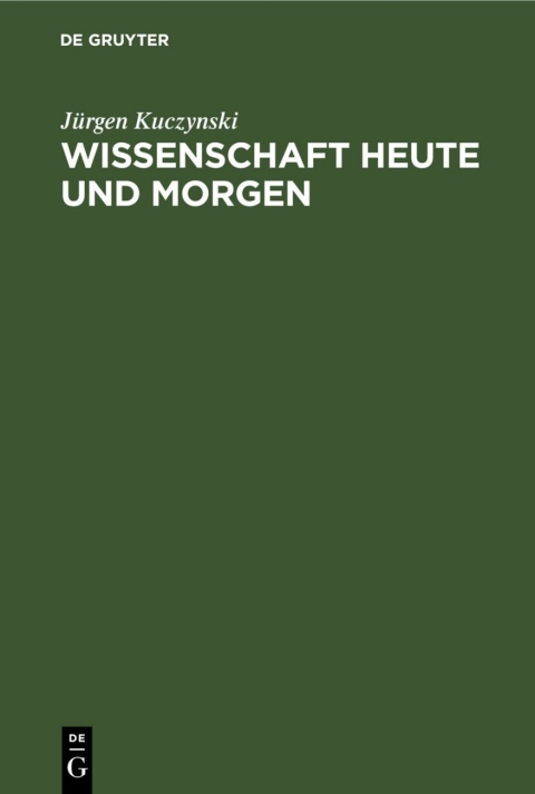 Cover image for book Wissenschaft Heute und Morgen