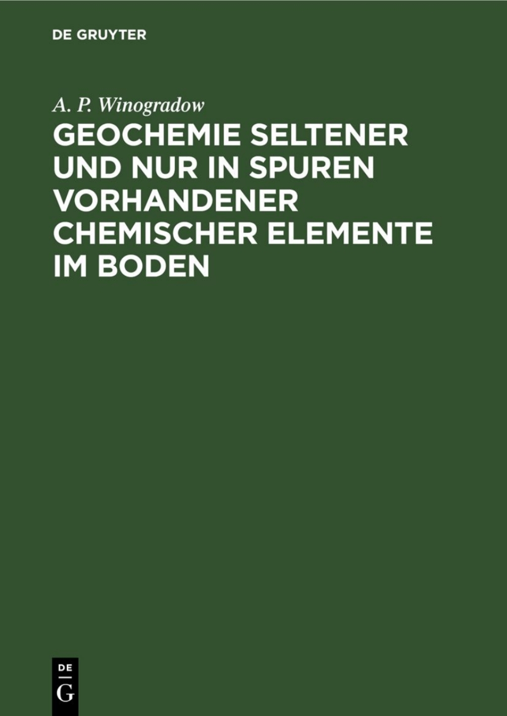 Page Fidelity Geochemie seltener und nur in Spuren vorhandener chemischer Elemente im Boden; $112.76