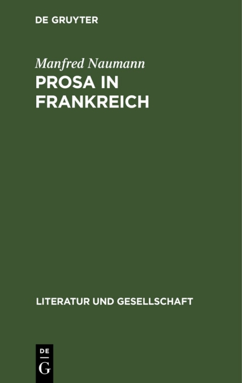 Cover image for book Prosa in Frankreich