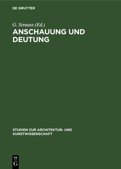 Cover image for book Anschauung und Deutung