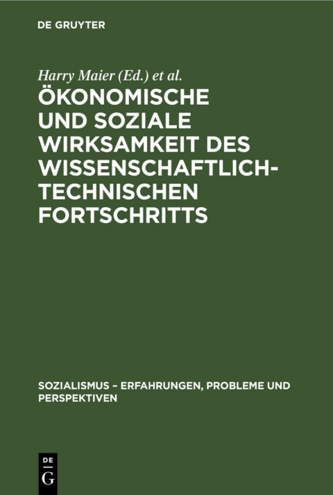 Cover image for book Ökonomische und soziale Wirksamkeit des wissenschaftlich-technischen Fortschritts