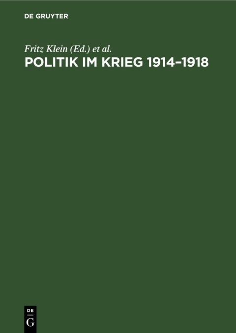 Cover image for book Politik im Krieg 1914–1918
