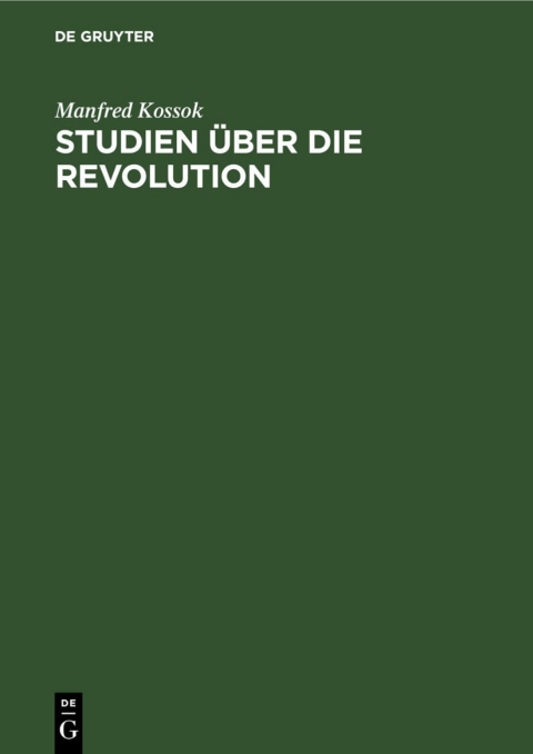Cover image for book Studien über die Revolution