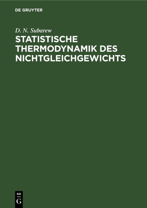 Cover image for book Statistische Thermodynamik des Nichtgleichgewichts