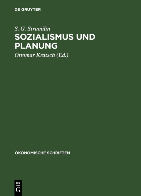 Cover image for book Sozialismus und Planung
