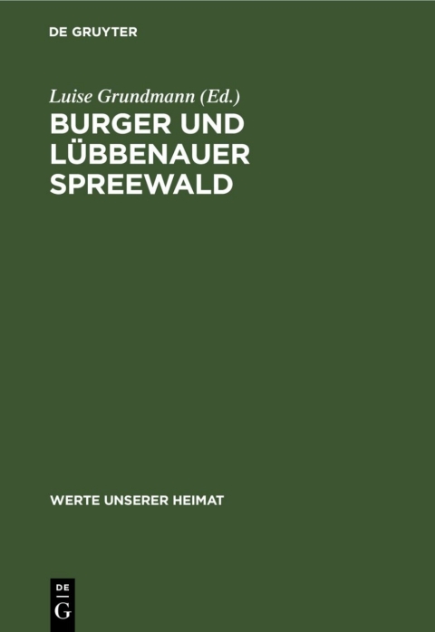 Cover image for book Burger und Lübbenauer Spreewald