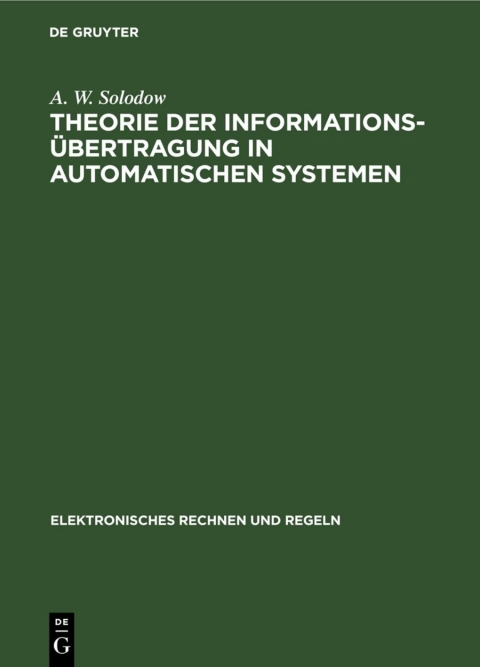 Cover image for book Theorie der Informationsübertragung in automatischen Systemen