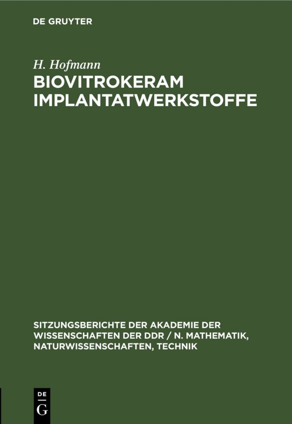 Page Fidelity Biovitrokeram Implantatwerkstoffe; $112.76
