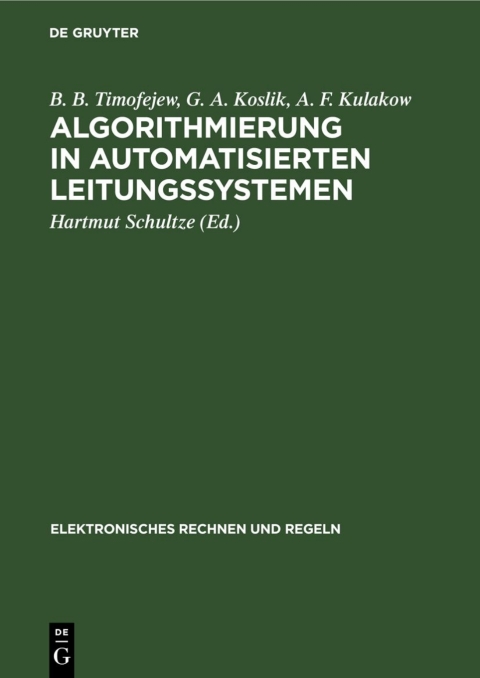 Cover image for book Algorithmierung in automatisierten Leitungssystemen