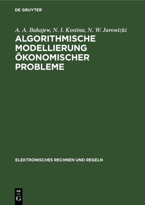Cover image for book Algorithmische Modellierung ökonomischer Probleme