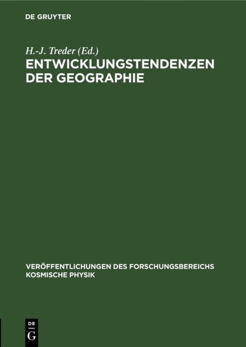 Cover image for book Entwicklungstendenzen der Geographie